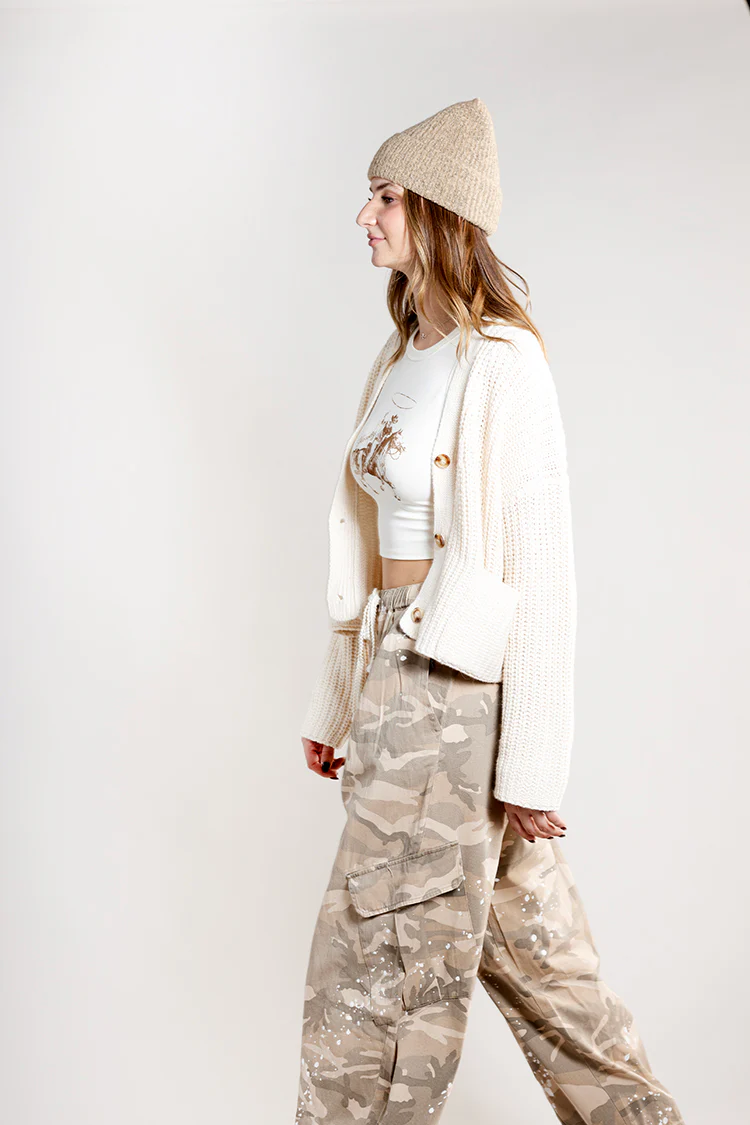 Baggy Fit Camo Pants with Paint Splatter Detail - Image 2