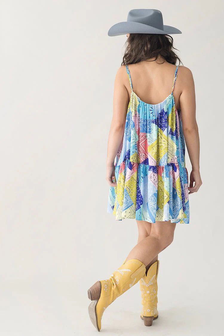 Bandana Print Chiffon Mini Dress - Image 4