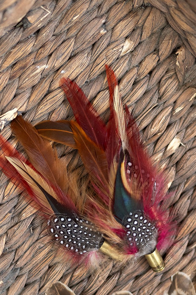Berry and Rust Feather Bullet Casing