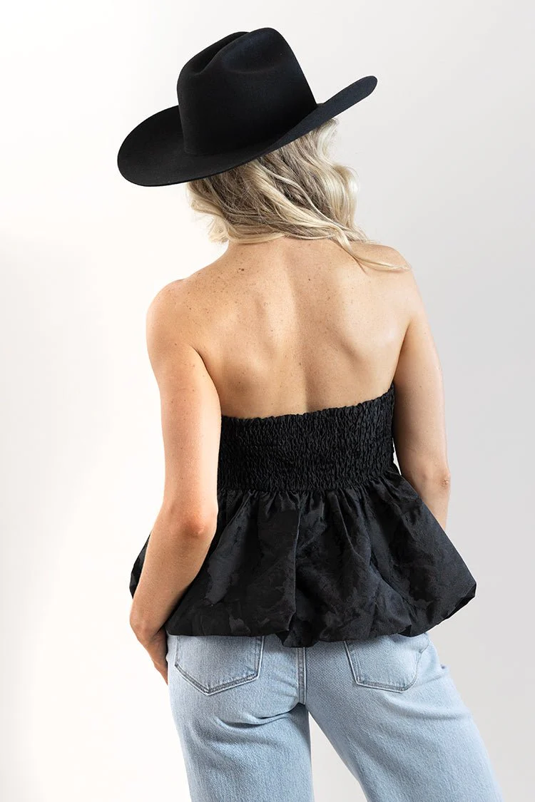 Bow Bubble Hem Strapless Top - Image 3