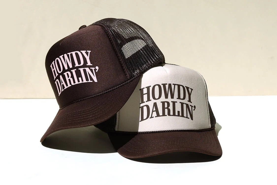 Brown and Blush Howdy Darlin' Trucker Hat - Image 3