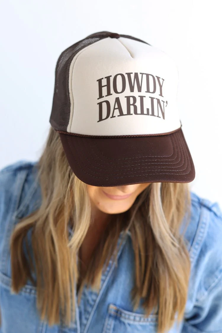 Brown and Khaki Howdy Darlin' Trucker Hat - Image 3