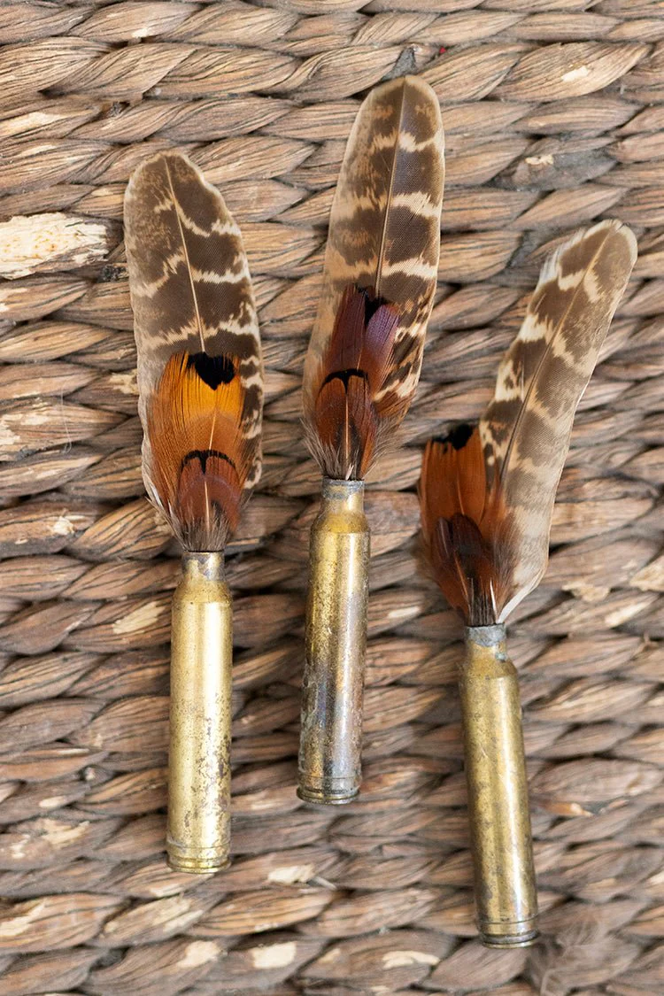 Brown and Rust Feather Bullet Casing
