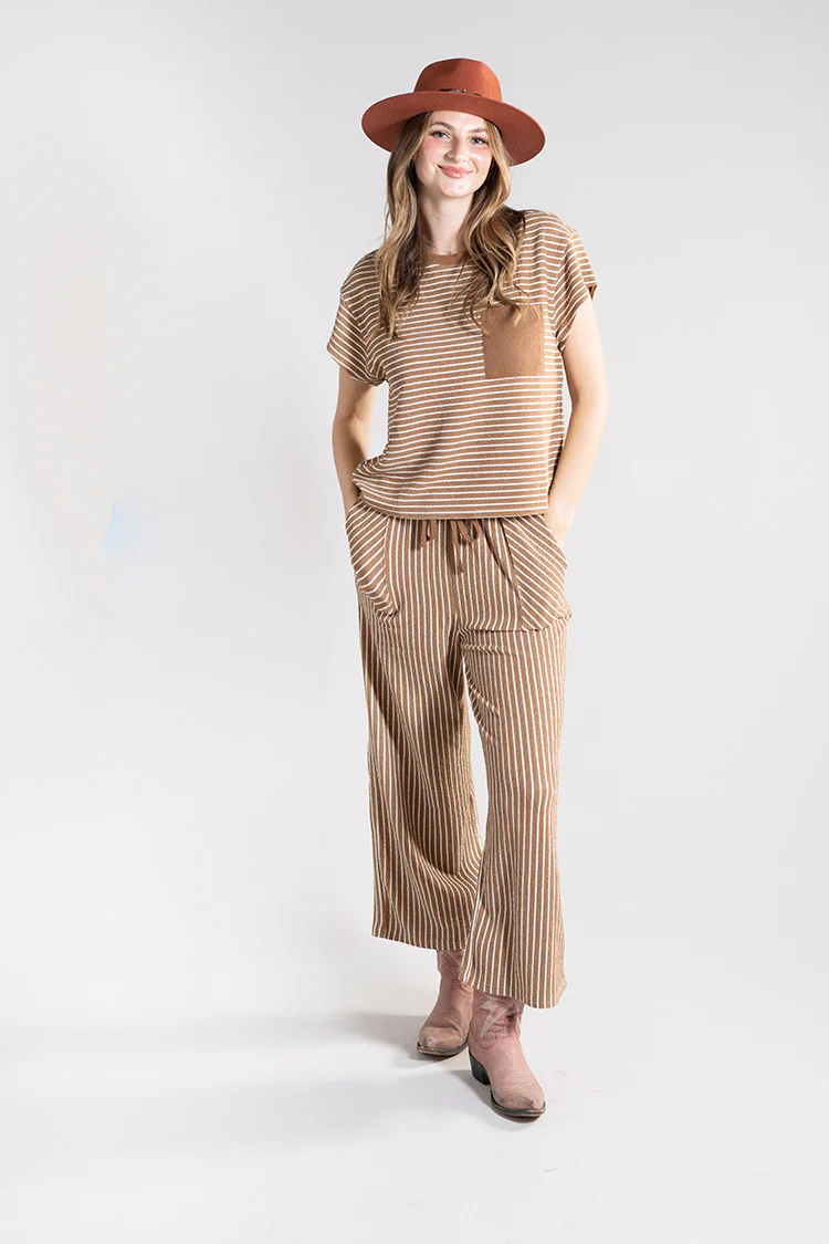 Camel Striped Lounge Pant