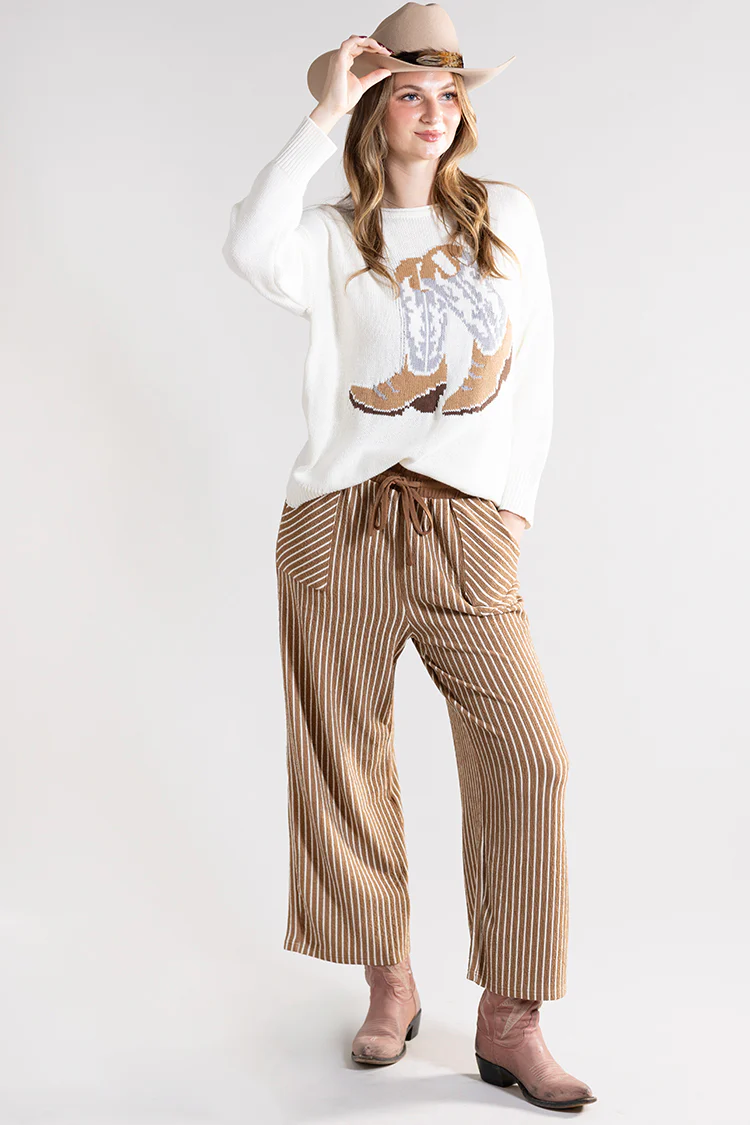 Camel Striped Lounge Pant - Image 3