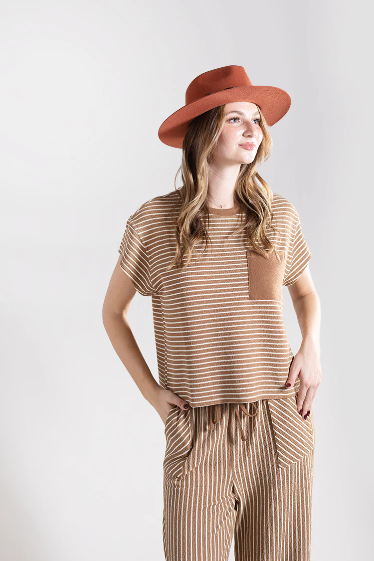 Camel Striped Lounge Shirt - Image 3