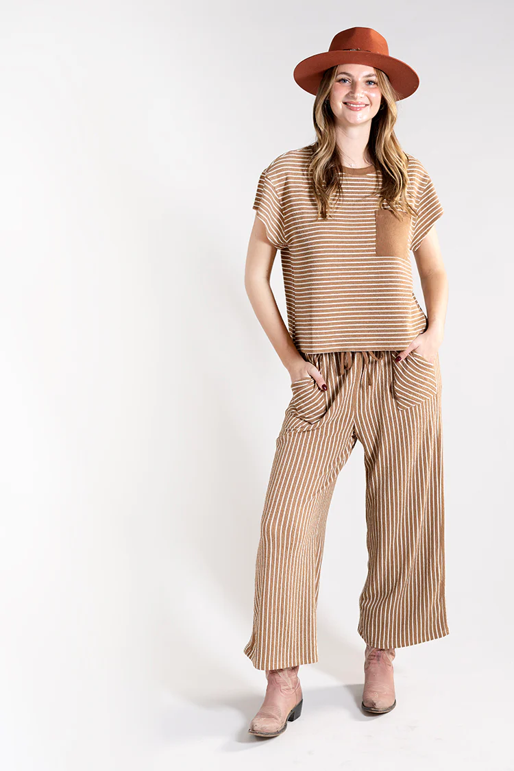 Camel Striped Lounge Shirt - Image 4