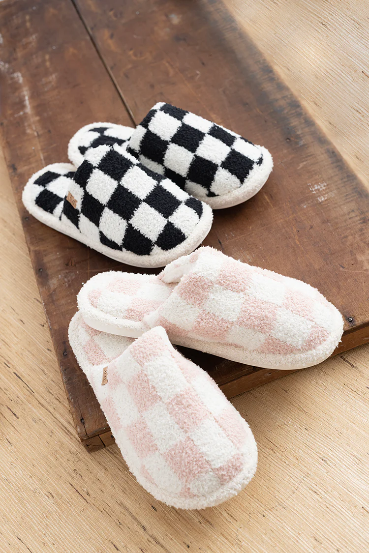 Checkered Slippers - Blush - Image 3
