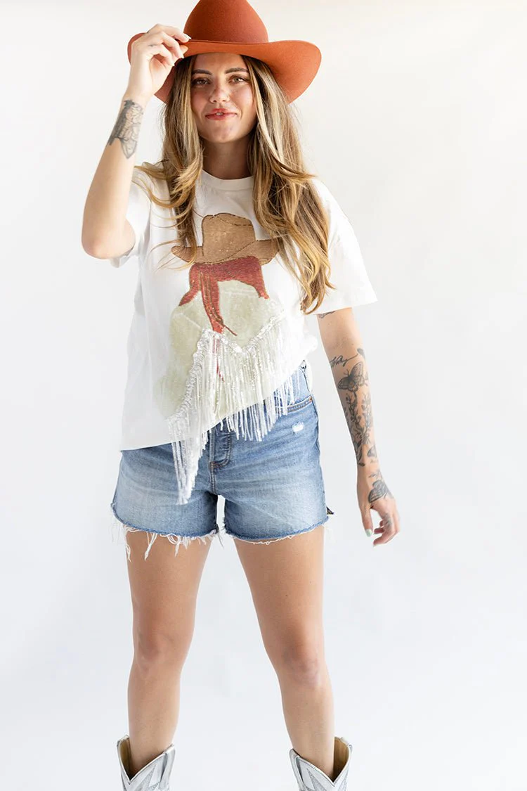 Cowgirl with Red Hair Bling Top - Image 4