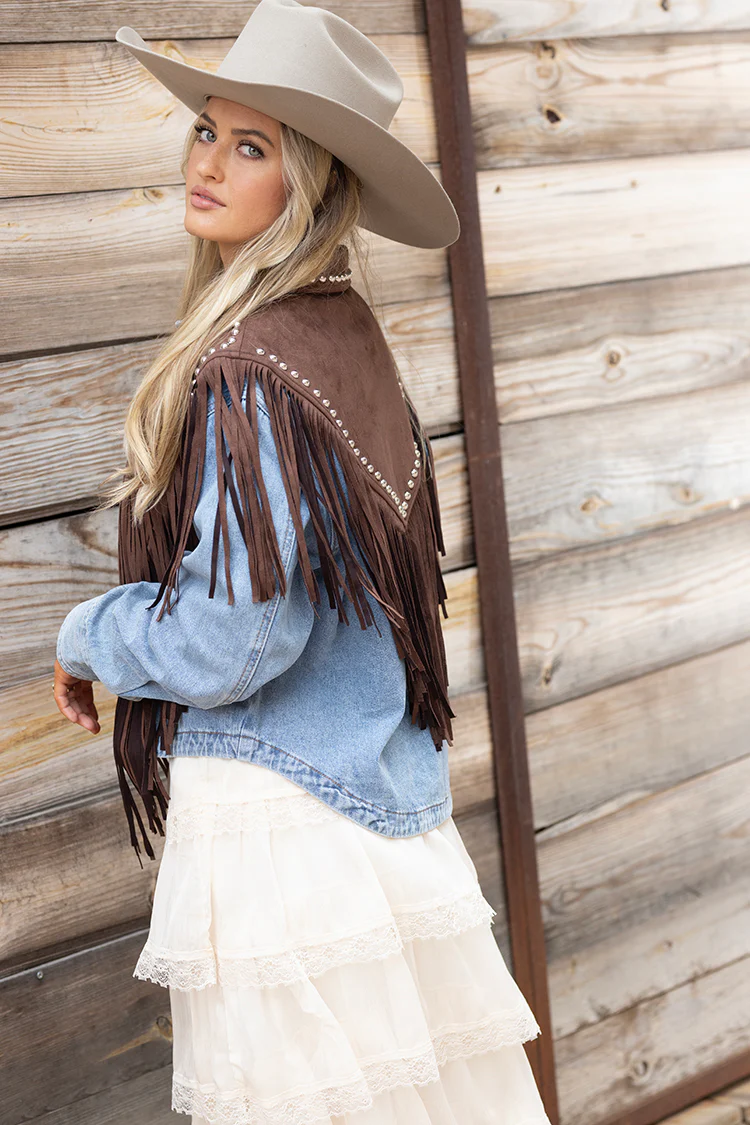 Cropped Denim Shacket - Image 6