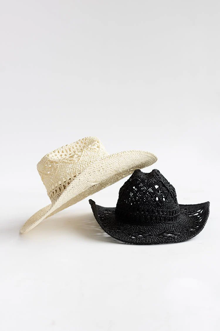 Dallas Straw Cowboy Hat - Black - Image 6