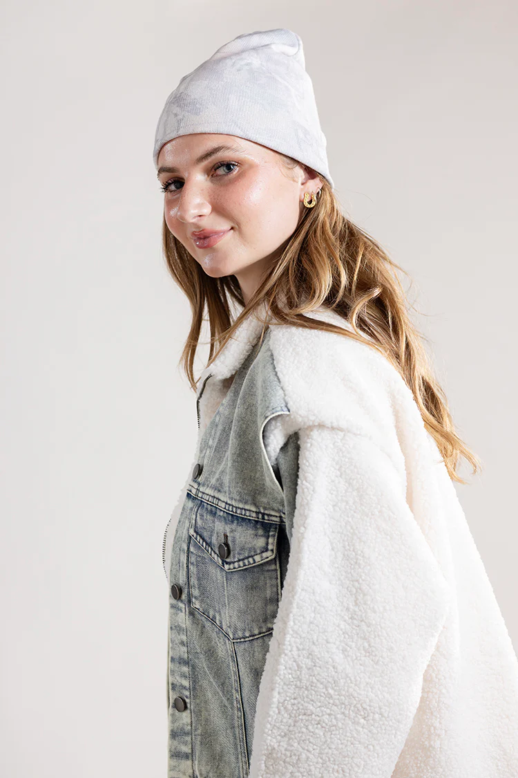 Denim Mixed Media Teddy Jacket - Image 2