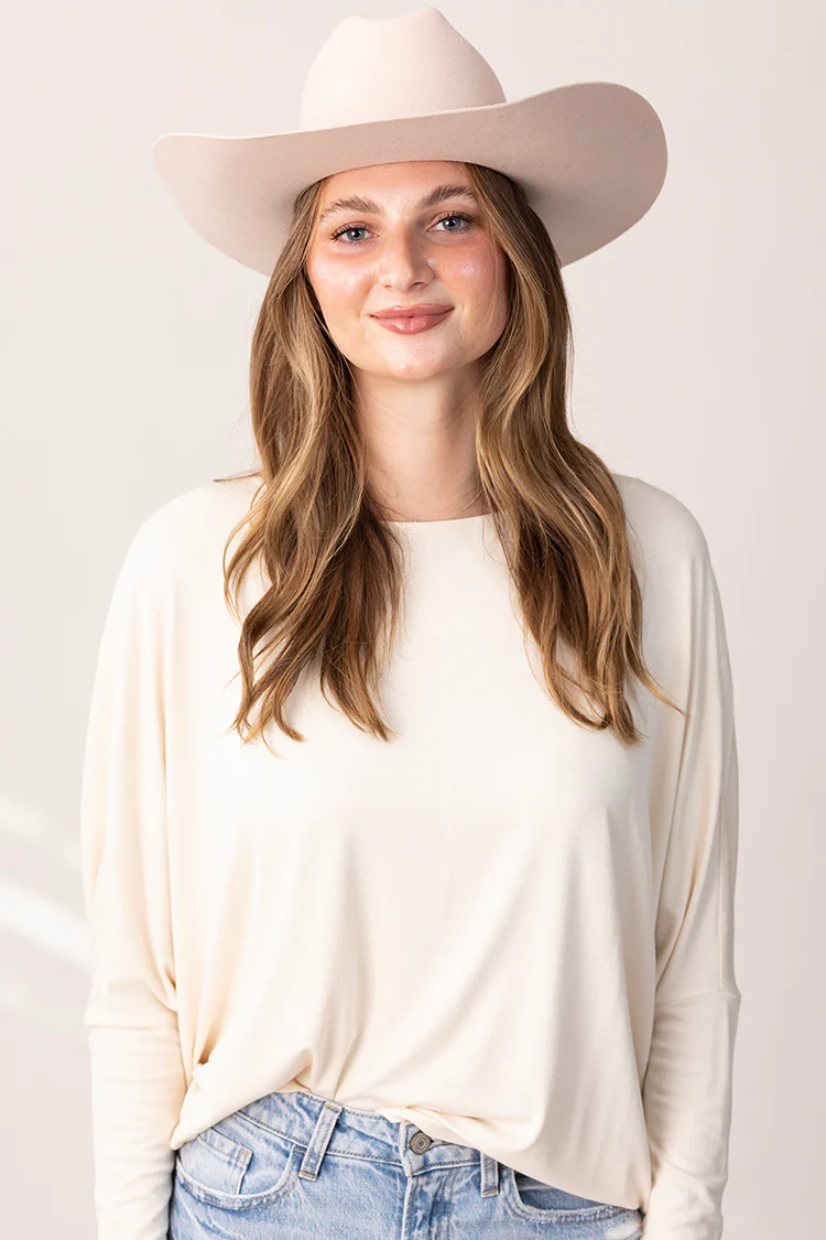 Dolman Long Sleeve Top - Cream