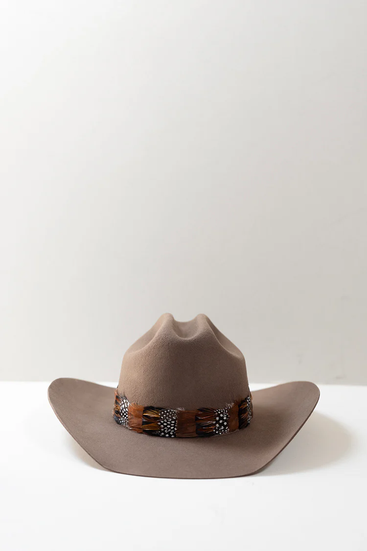 Feather Straight Tie Hatband - Black/Brown