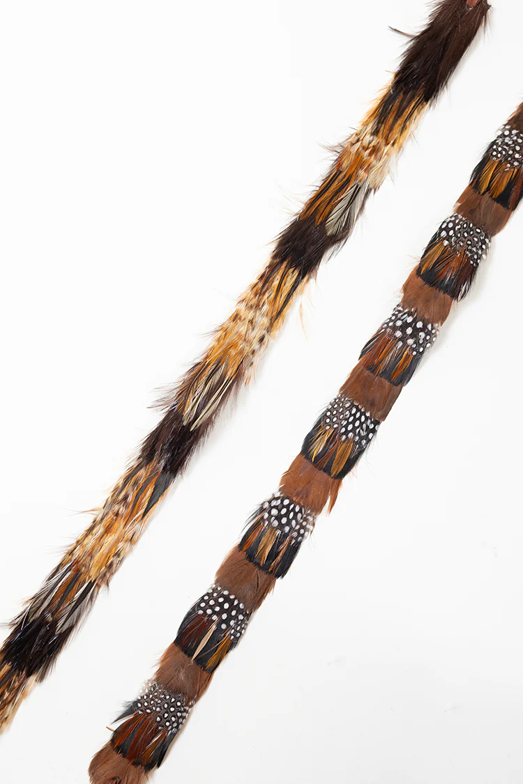Feather Straight Tie Hatband - Black/Brown - Image 5