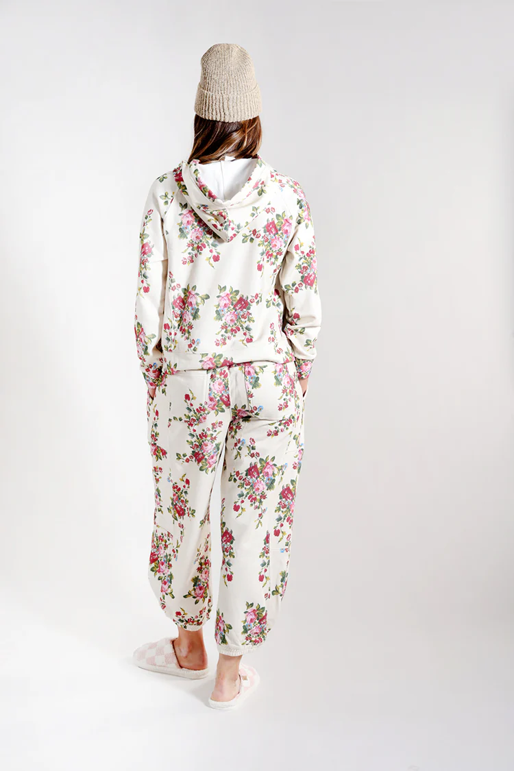 Floral Printed French Terry Hoodie - Image 5