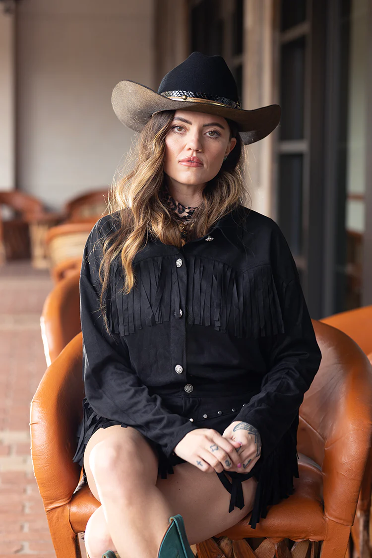Fringe Western Shacket - Black - Image 2
