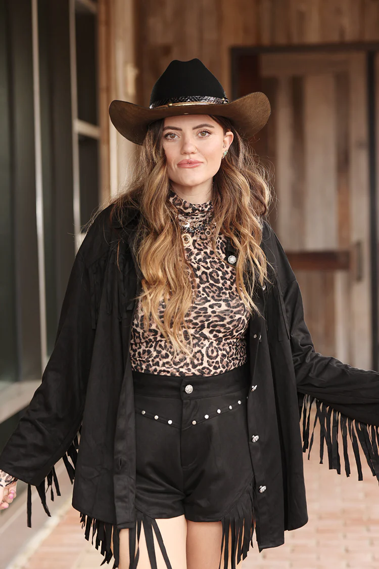Fringe Western Shacket - Black - Image 4