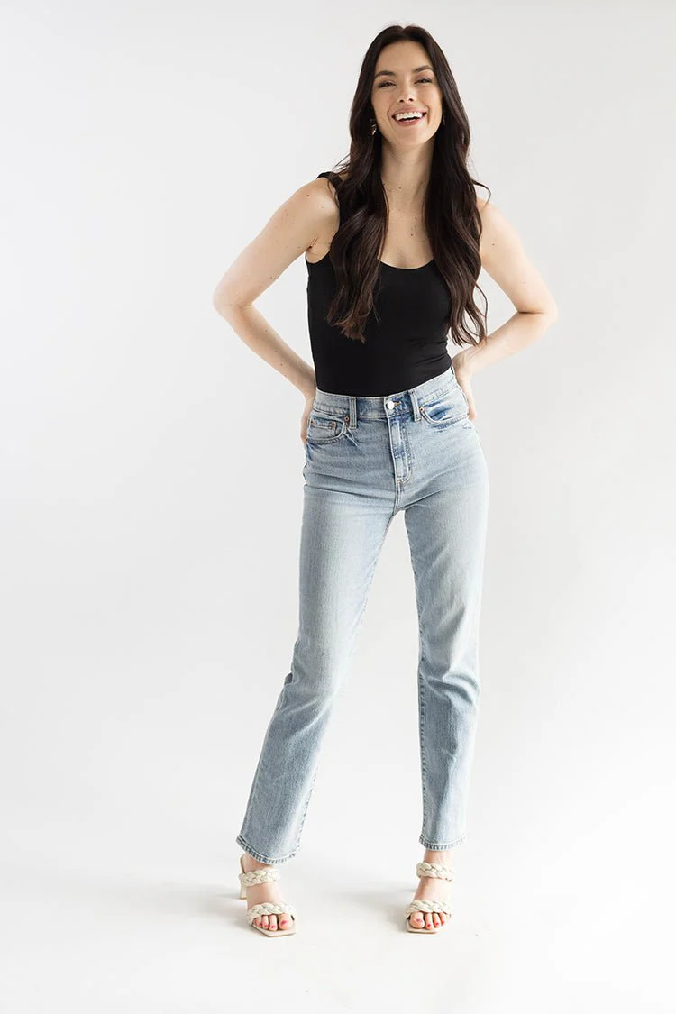 High Rise Slim Straight "Wink" Wash Jean - Image 3