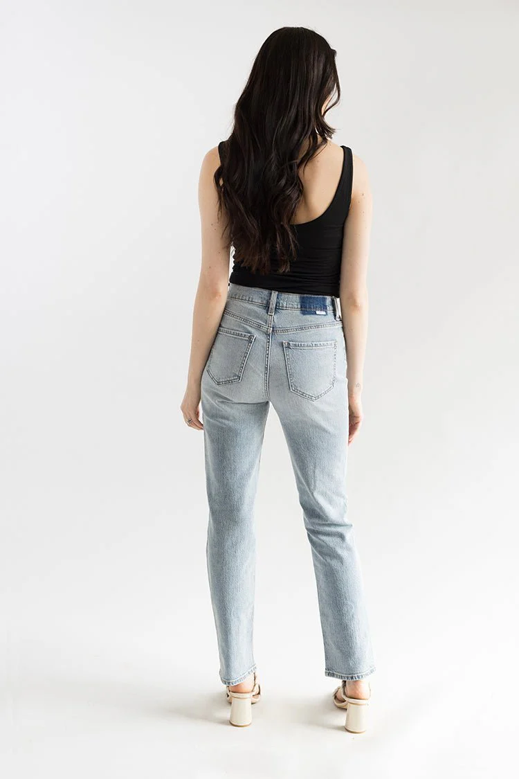 High Rise Slim Straight "Wink" Wash Jean - Image 4