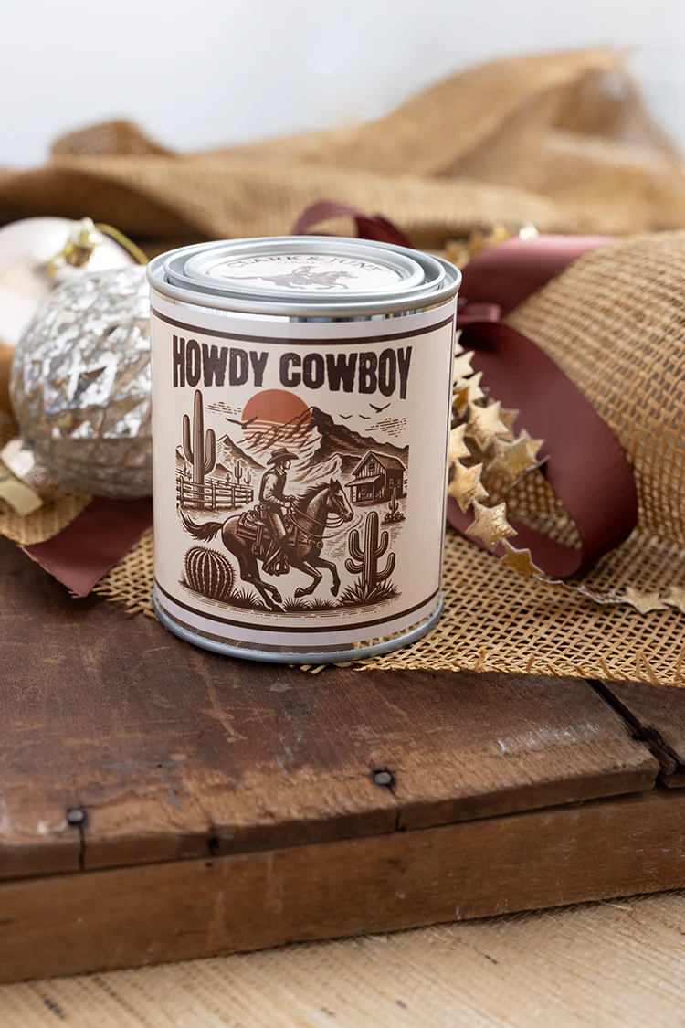 Howdy Cowboy Pint Can Candle - Image 2