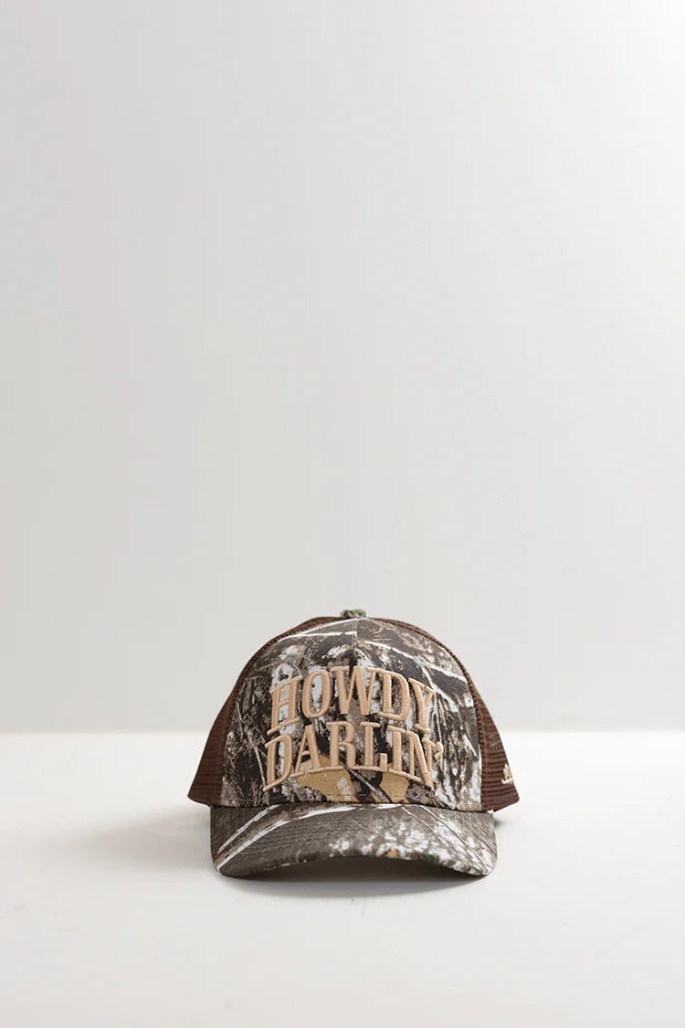 Howdy Darlin' Camo Trucker Hat - Beige - Image 2