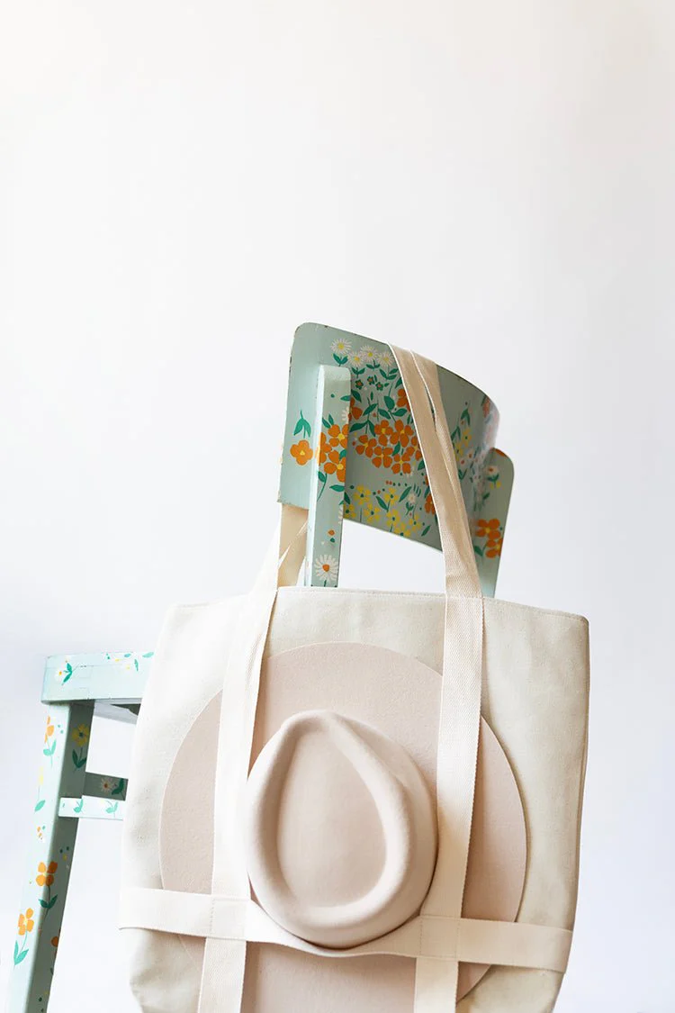 Ivory Canvas Hat Holder Tote Bag - Image 3