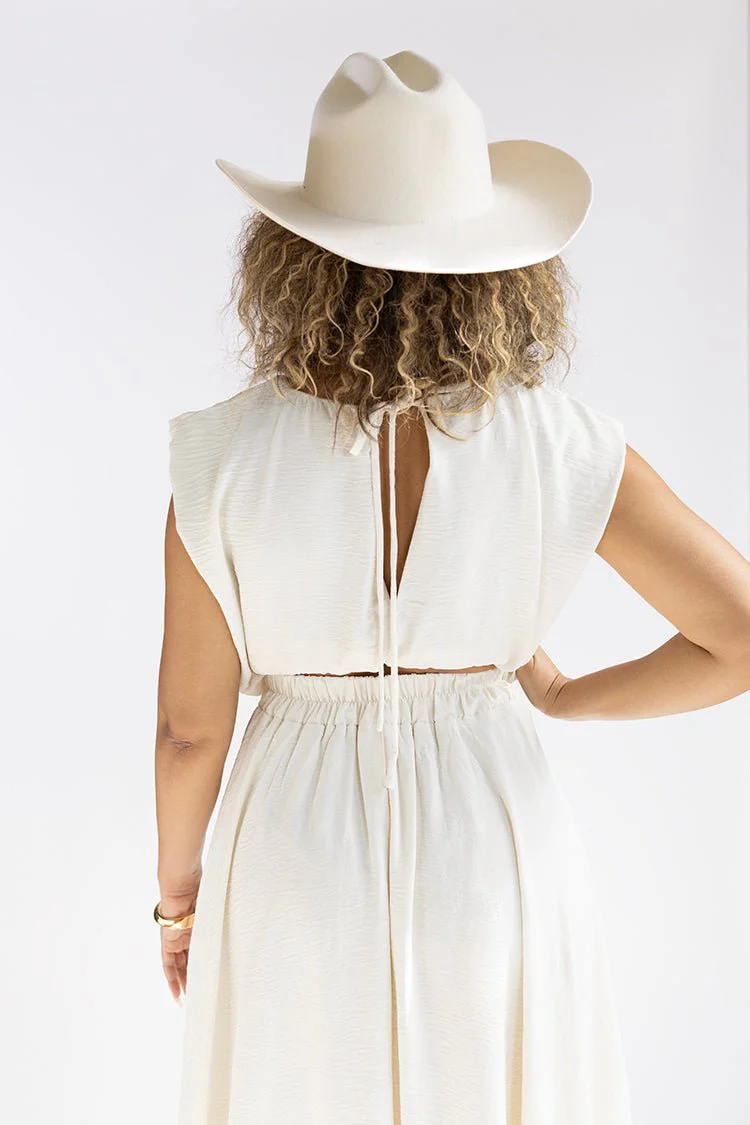 Ivory Pleated Midi Skirt - Image 5