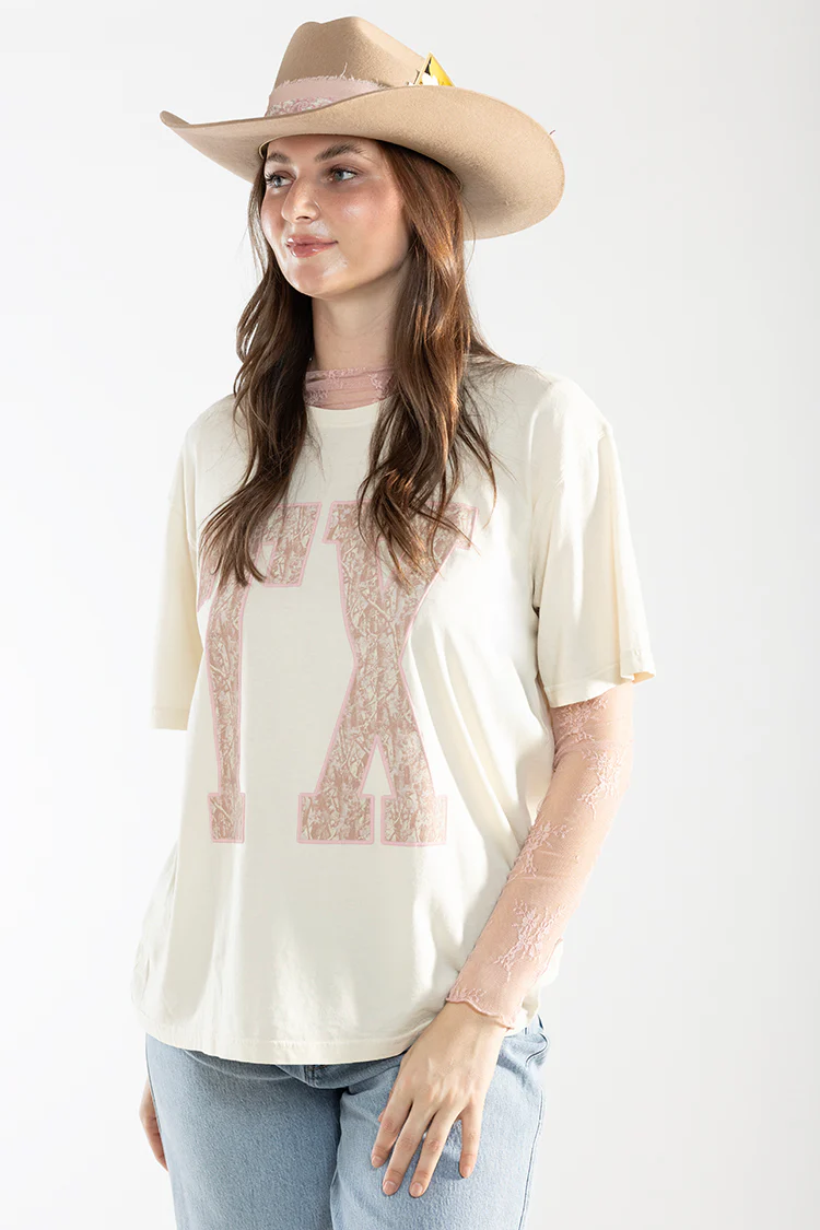 Lace Mock Neck Layering Top - Light Pink