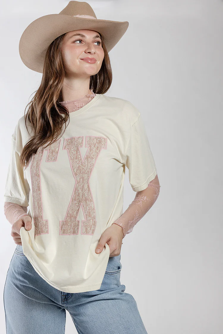 Lace Mock Neck Layering Top - Light Pink - Image 4