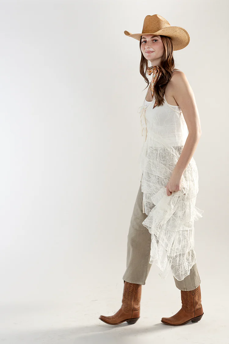 Lace Ruffle Tiered Duster - Cream - Image 6