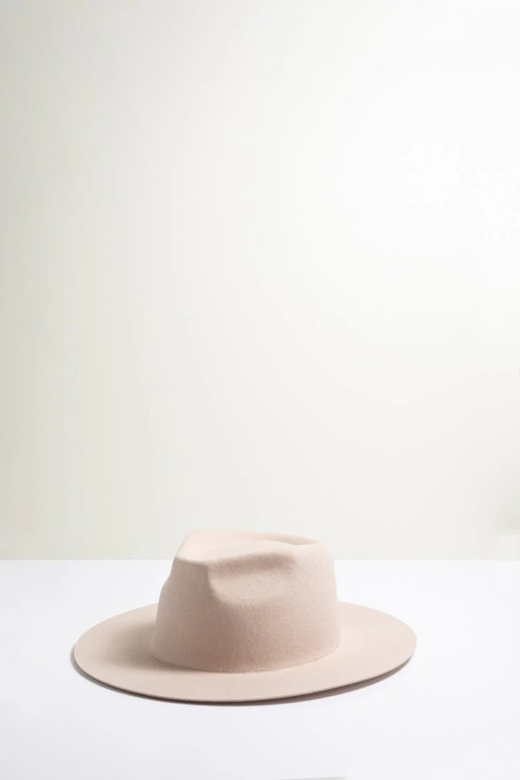 Lenny Wool Short-Brim Hat - Blush