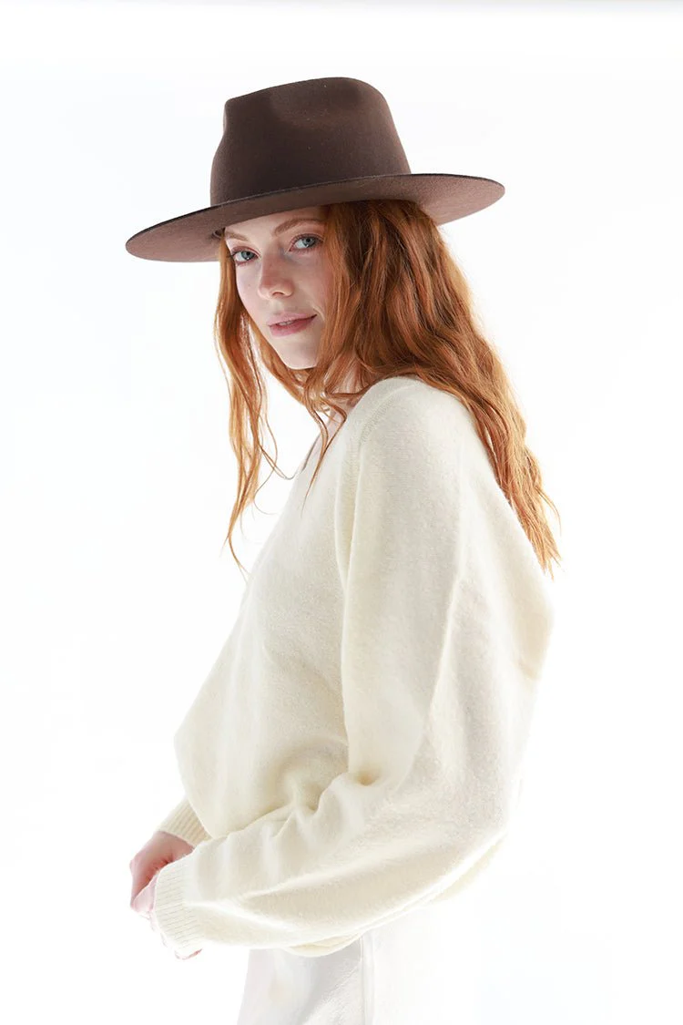 Lenny Wool Short-Brim Hat - Espresso