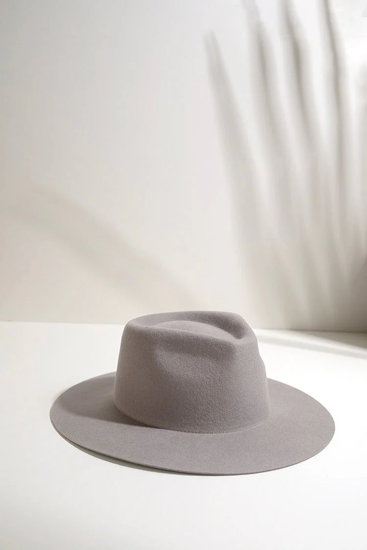 Lenny Wool Short-Brim Hat - Light Gray