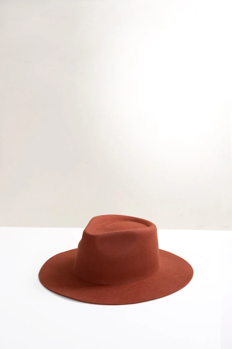 Lenny Wool Short-Brim Hat - Rust - Image 2