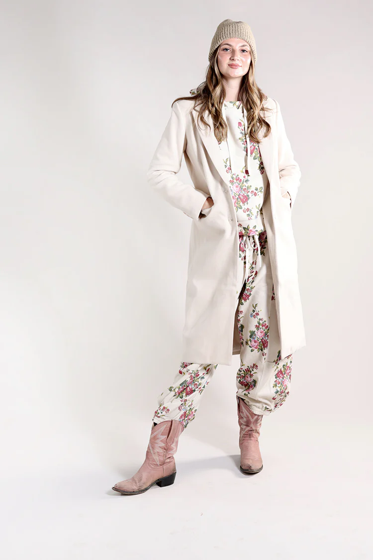 Longline Solid Button Closure Coat