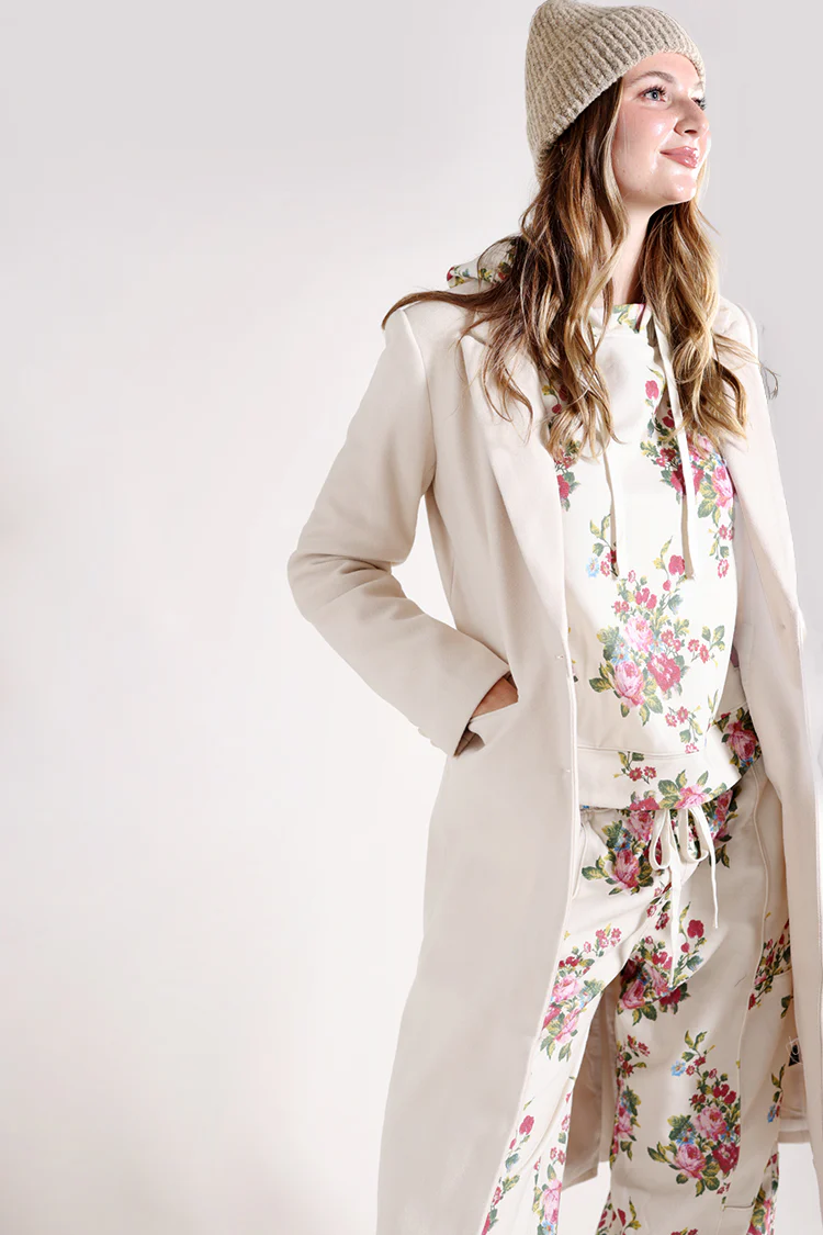 Longline Solid Button Closure Coat - Image 2