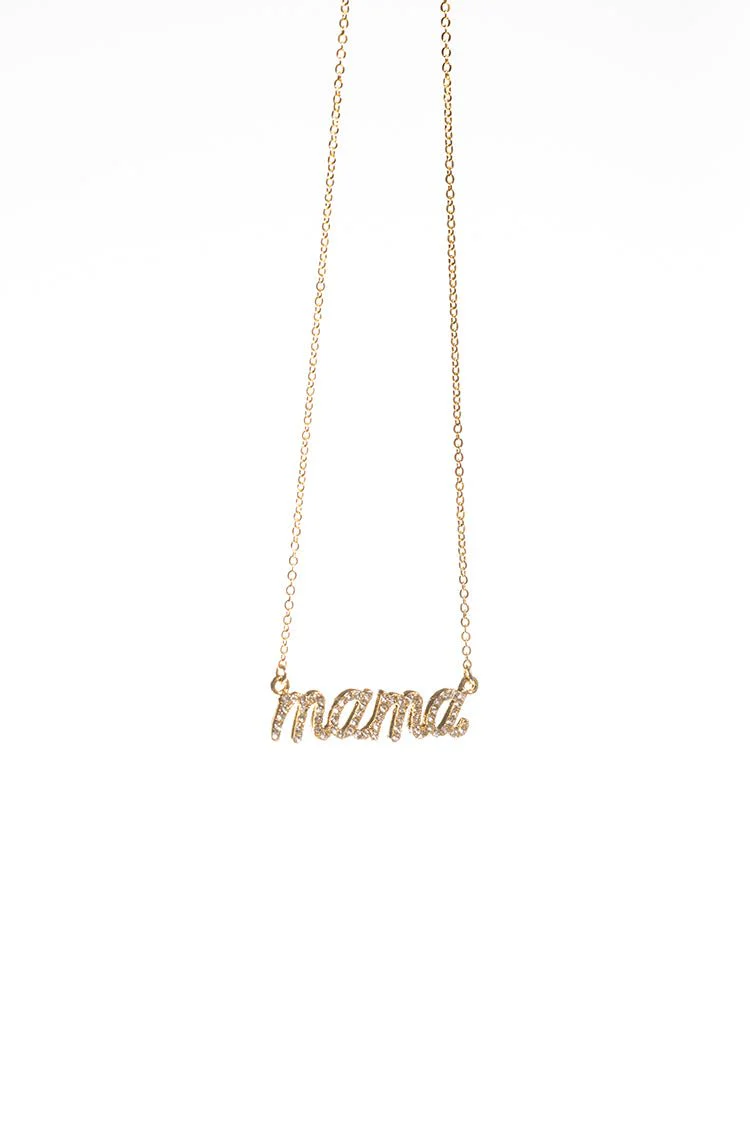 Mama Bling Script Necklace - Image 3