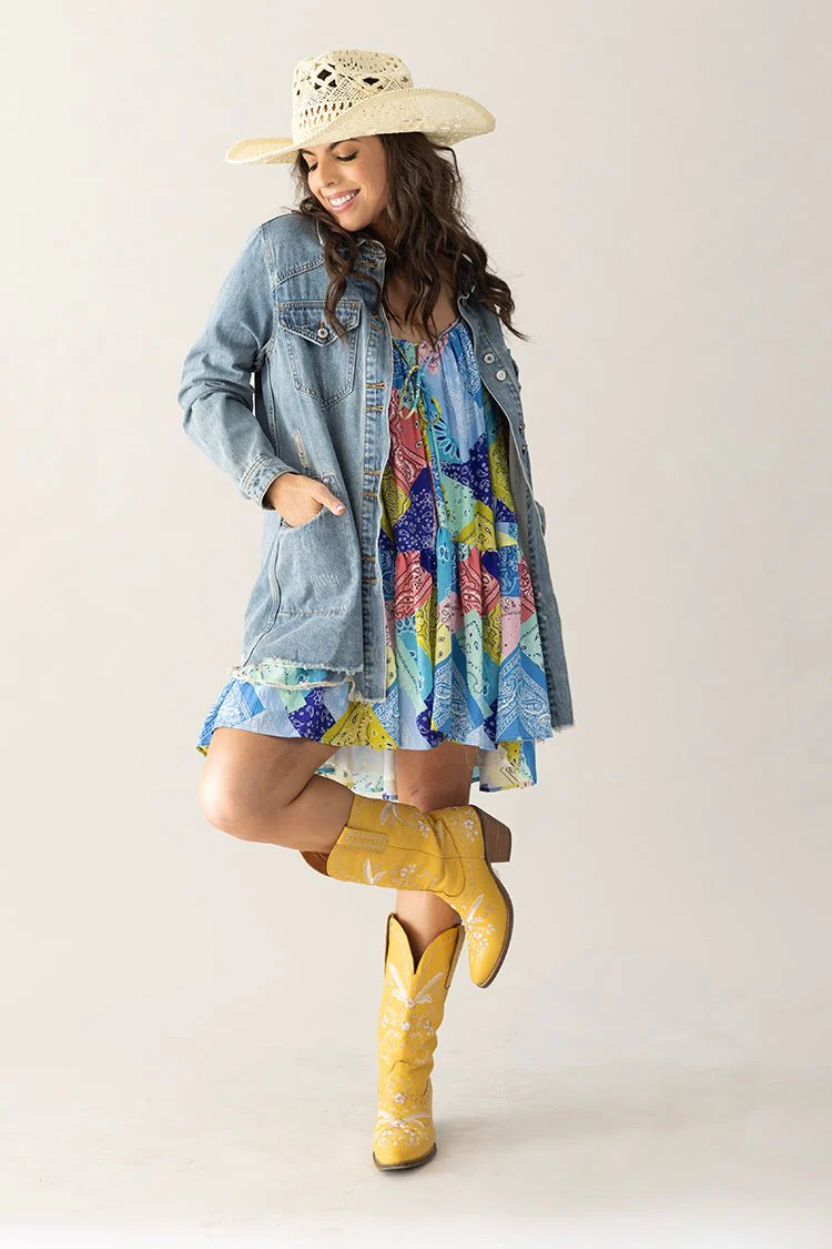 Medium Washed Denim Western Shacket - Image 5
