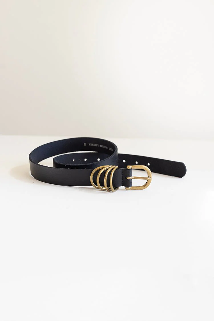 Multi D-Ring Genuine Leather Belt - Image 3