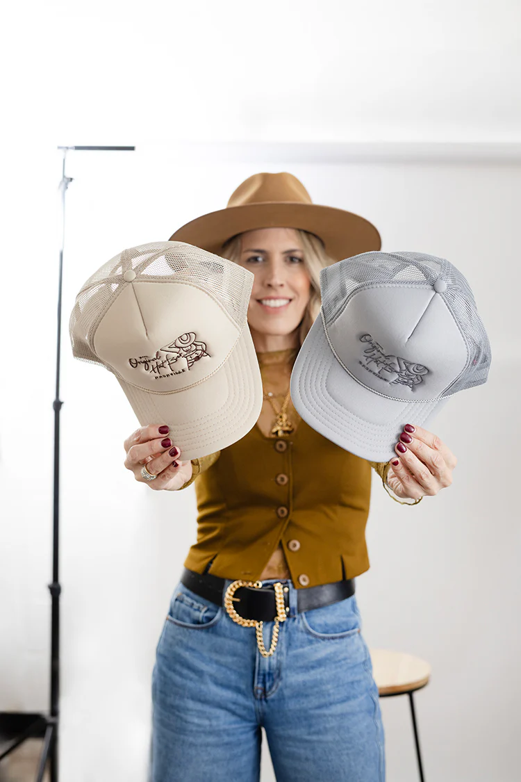 Nashville Cowgirl Embroidered Trucker Hat - Gray - Image 3