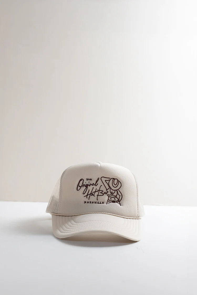 Nashville Cowgirl Embroidered Trucker Hat - Khaki - Image 2