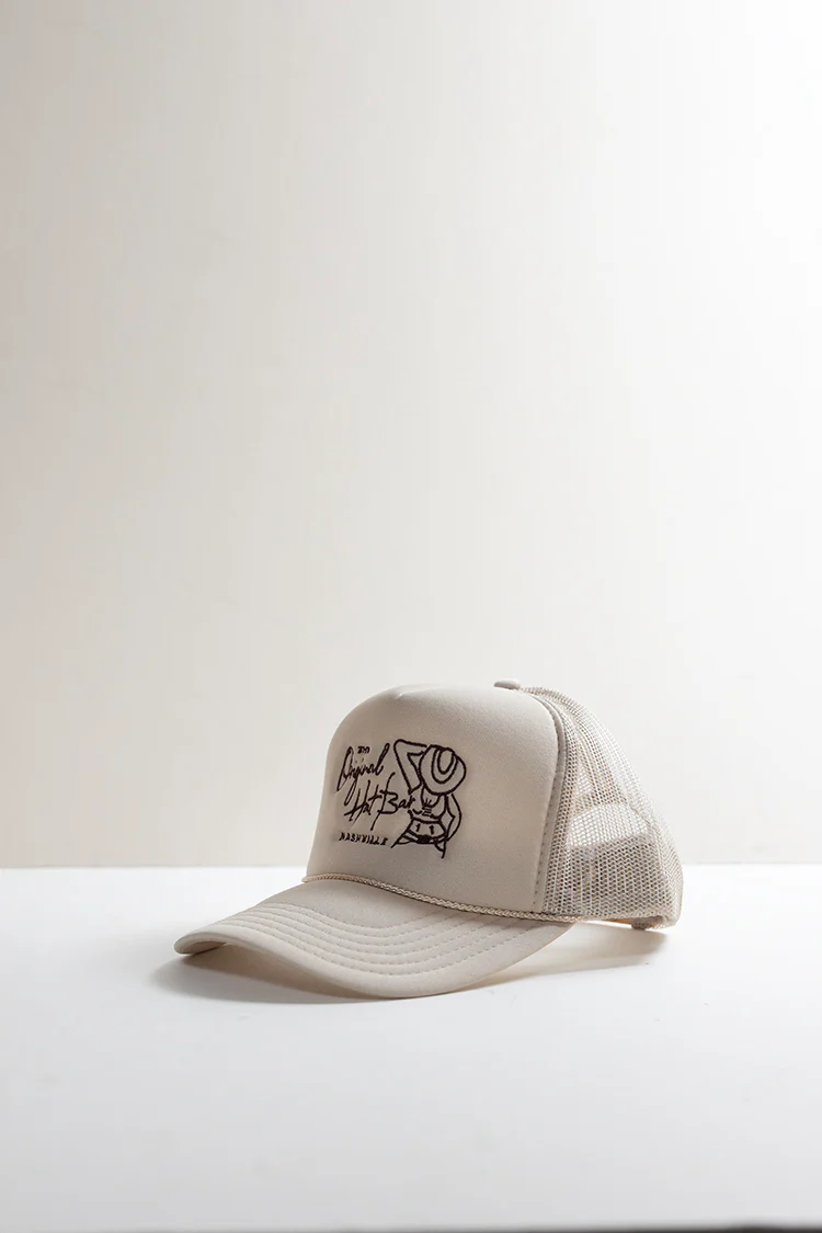 Nashville Cowgirl Embroidered Trucker Hat - Khaki - Image 3