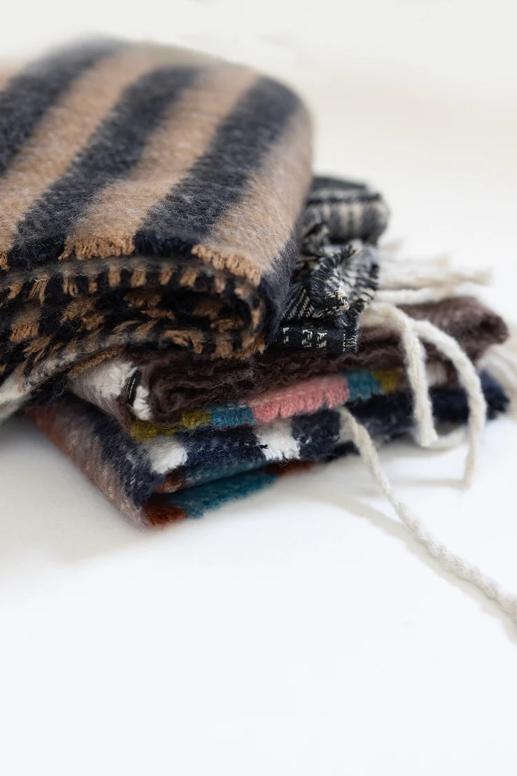 Brown and Black Stripe Scarf - Image 4
