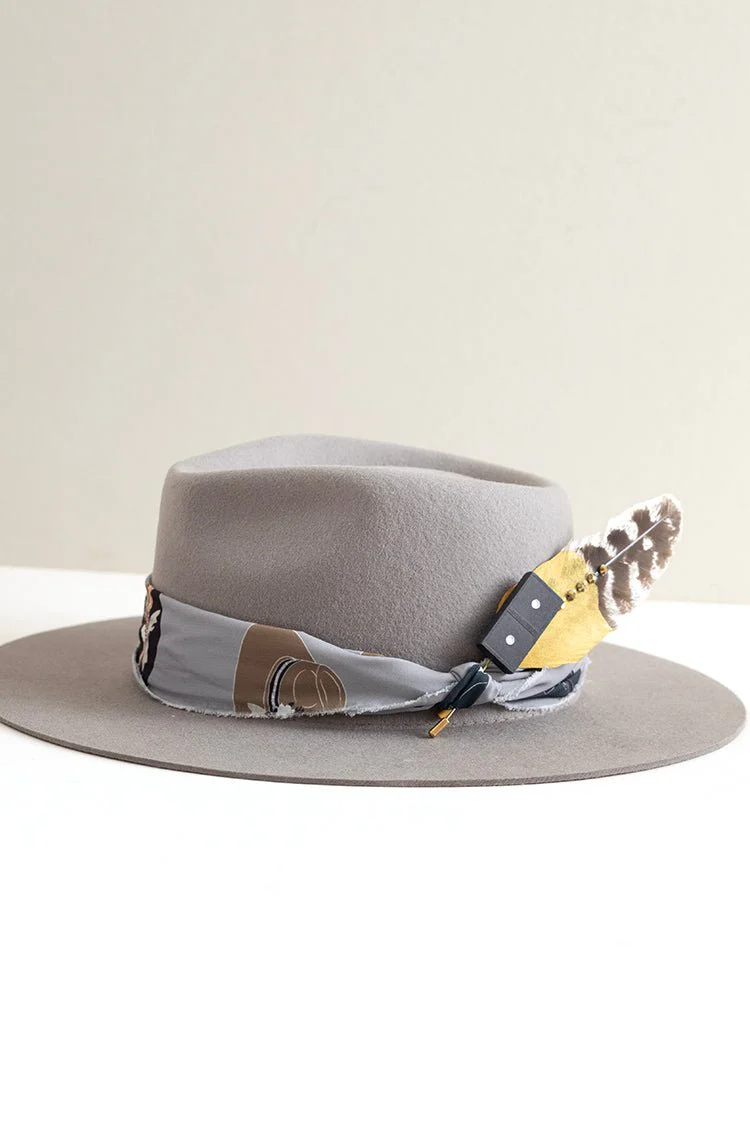 Painted Bling Studded Hat Feather - Gold - Image 5