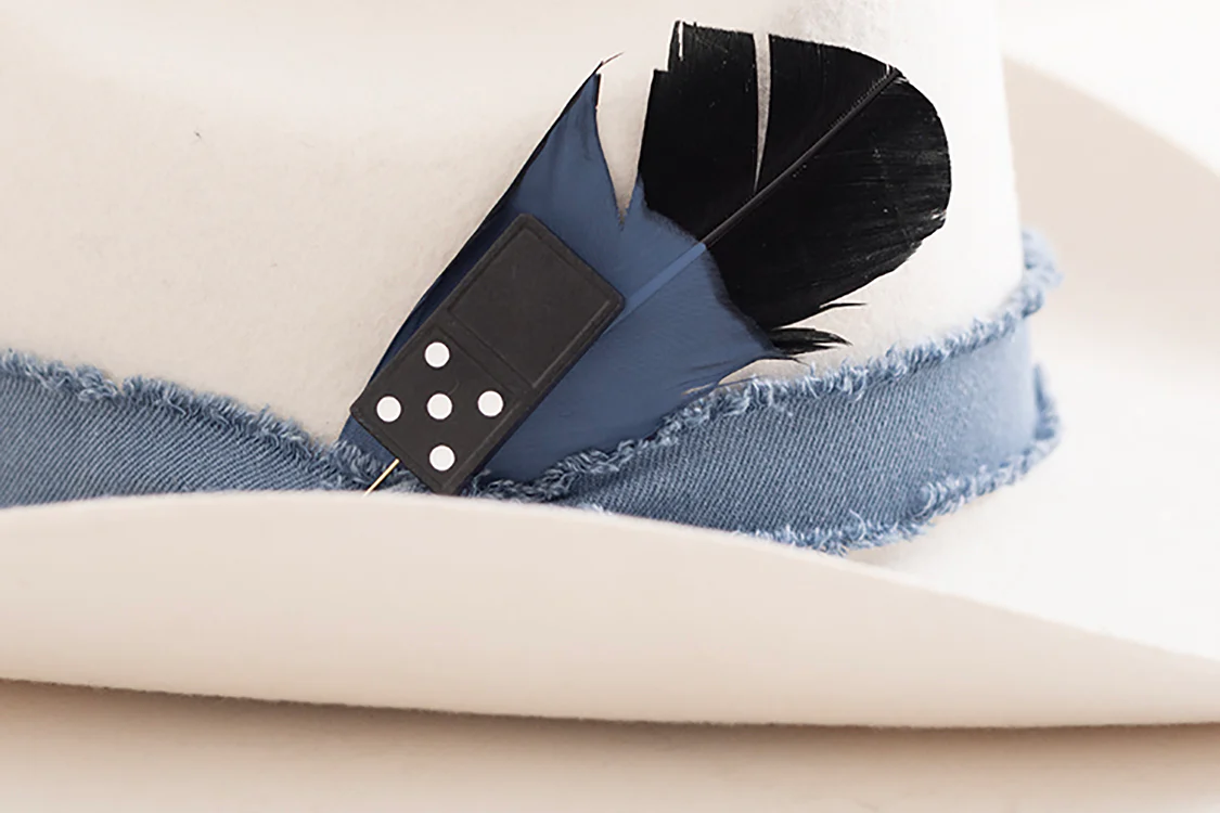 Painted Hat Feather - Blue - Image 4