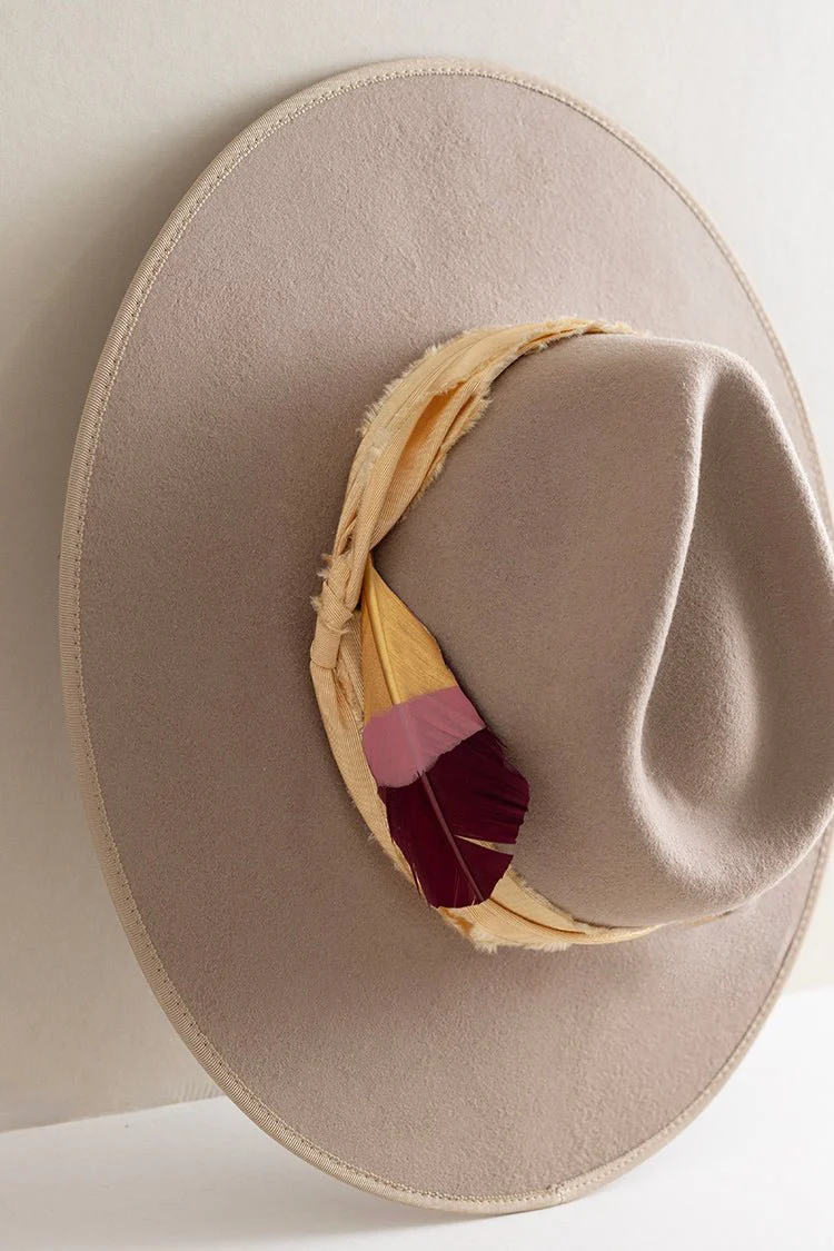 Painted Hat Feather - Gold/Pink - Image 3
