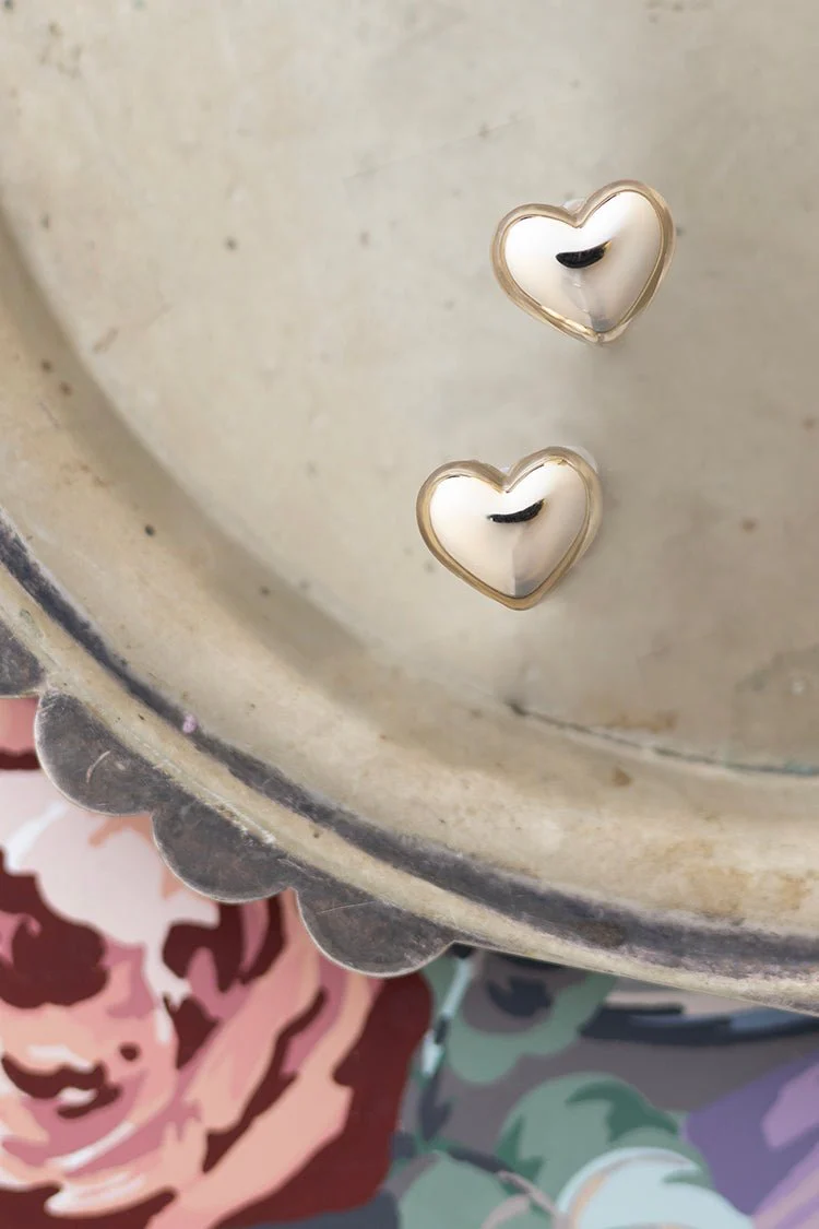 Puffy Heart Stud Earrings - Image 4