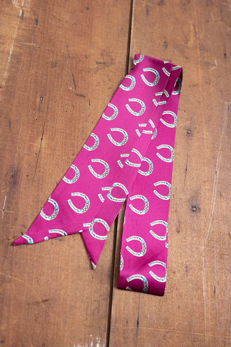 Purple Horseshoe Print Twilly Scarf - Image 3