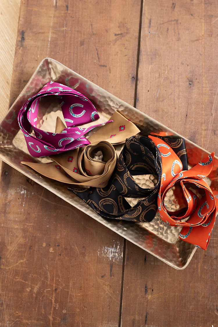 Purple Horseshoe Print Twilly Scarf - Image 4